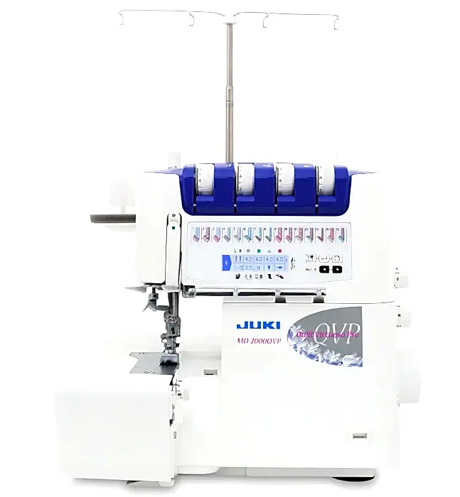 JUKI MO-2000QVP - Automatisk luftpåträdning, automatisk nålpåträdare, ljudreducering & LCD-skärm