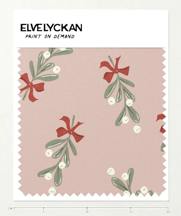 MISTLETOE W BOW - ROSE - PRINT ON DEMAND
