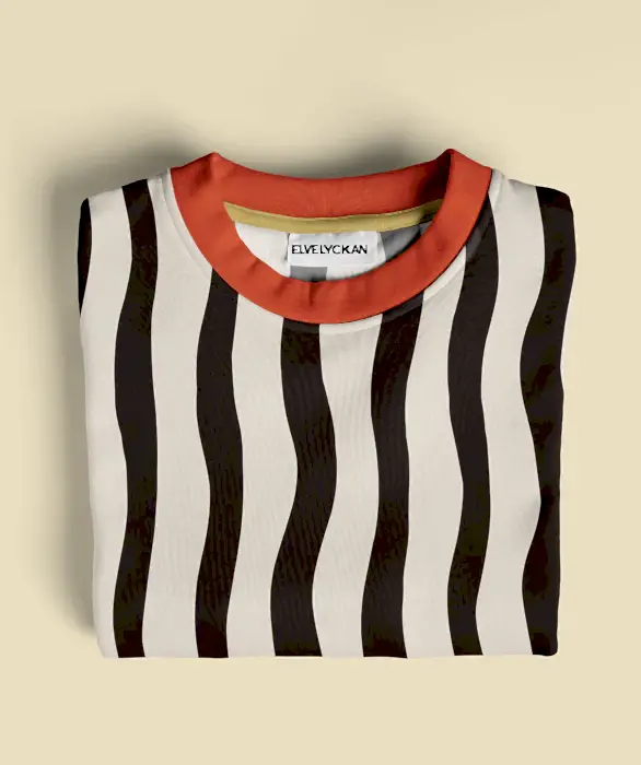 WAVY STRIPE - BLACK & BUTTERCREME