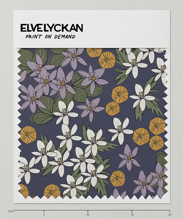 SPRING FLOWER - BLUE GREY - PRINT ON DEMAND