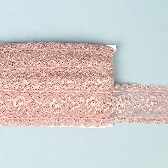ELASTISK SPETS DUSTY PINK 58MM