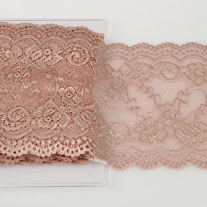 ELASTISK SPETS DUSTY PINK 140MM