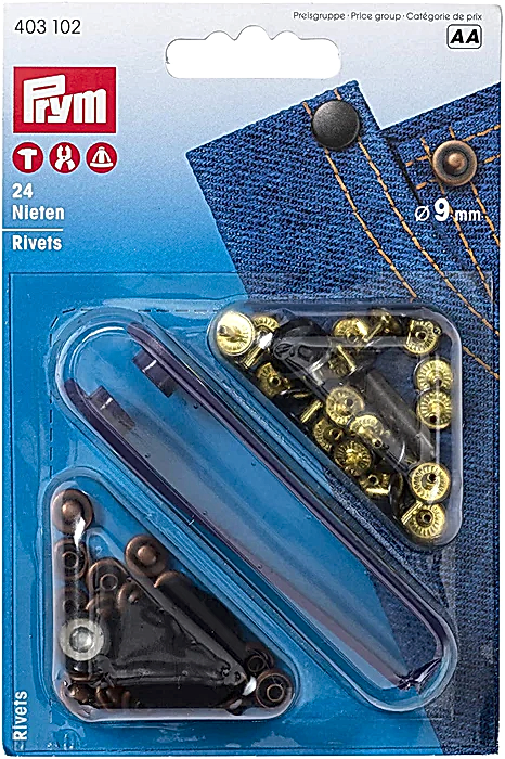 PRYM - NITAR MÄSSING/ANTIKSTÅL 9 MM